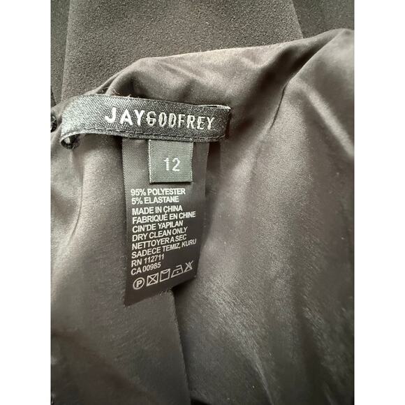 Jay Godfrey Sz 12 Black Sleeveless Phoenix‎ Open Front Lace Midi Slit Dress NWT - Picture 9 of 9